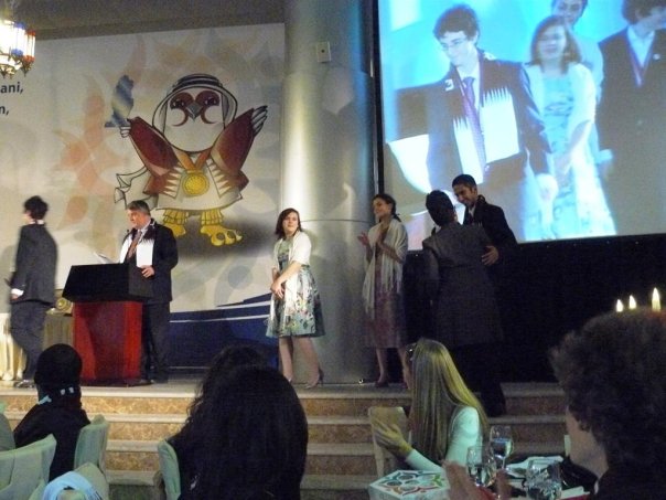 Hasan receiving his 10th placed speaker award